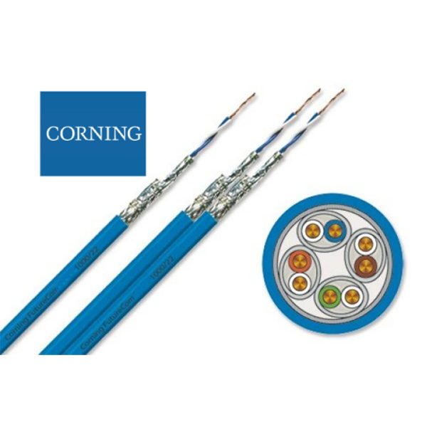 کابل شبکه Cat6A F/UTP برند CORNING آلمان حلقه 500 متری LSZH