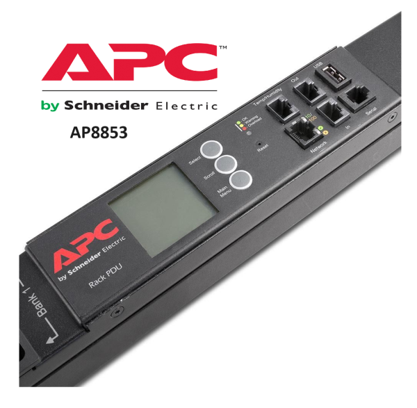 پاور ماژول رک PDU برند APC سه فاز Metered به همراه 42 پورت C13 و C19 مدل AP8881